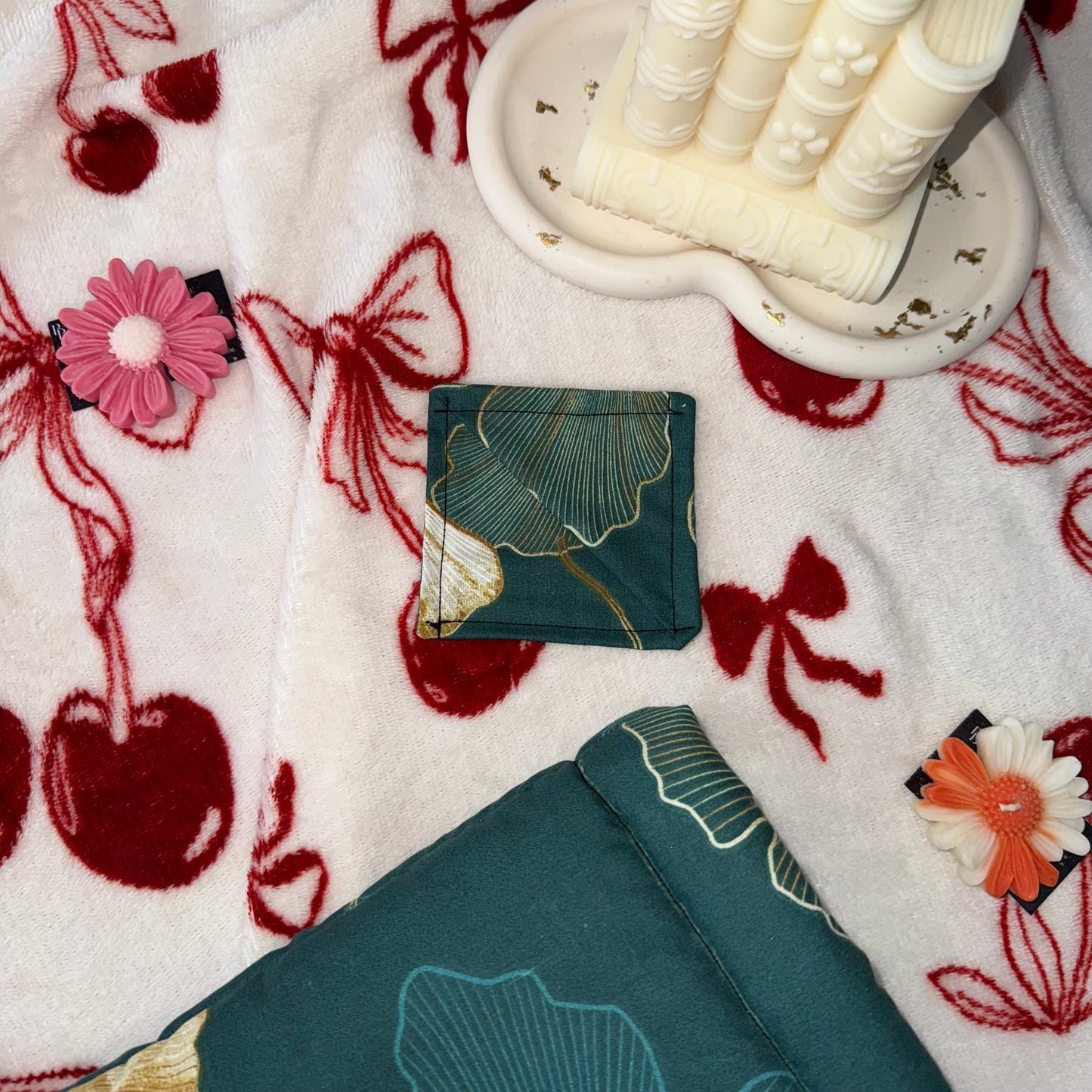 Semn de carte din bumbac Gingko